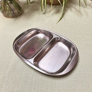 Vintage Selandia Denmark Stainless Steel Divided Serving Tray Mid-Century Modern